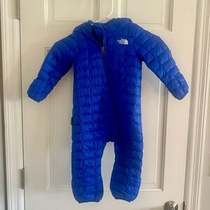 Blue North Face One Piece Snowsuit 12-18 months